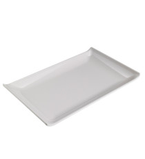 Piatto rettangolare - 28,6 x 18 x 2,8 cm - melamina - bianco - Leone