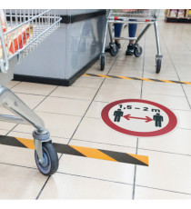 Pittogramma adesivo - da terra - Mantenere la distanza di sicurezza - diametro 43 cm - Durable