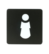 Pittogramma adesivo - toilette donna - 16 x 16 cm - PVC - nero/bianco - Stilcasa