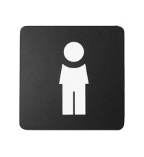 Pittogramma adesivo - toilette uomo - 16 x 16 cm - PVC - nero/bianco - Stilcasa