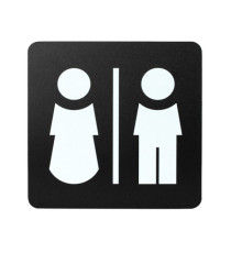Pittogramma adesivo - toilette uomo/donna - 16 x 16 cm - PVC - nero/bianco - Stilcasa
