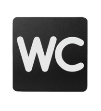 Pittogramma adesivo - WC - 16 x 16 cm - PVC - nero/bianco - Stilcasa