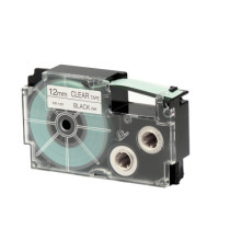Nastro - 12 mm x 8 mt - nero/ trasparente - Casio