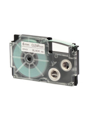 Nastro - 6 mm x 8 mt  - nero/trasparente - Casio