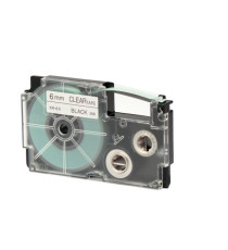 Nastro - 6 mm x 8 mt  - nero/trasparente - Casio