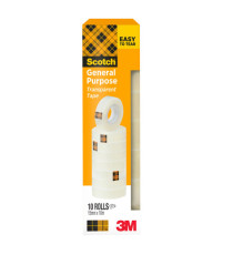 Nastro adesivo 508 - 15 mm x 10 m - PP - trasparente - Scotch - torre 10 rotoli