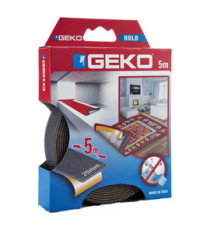 Nastro adesivo antiscivolo HOLD - per tappeti e moquette - 2,5 cm x 5 m - antracite - Geko