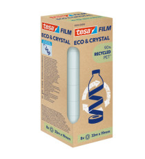 Nastro adesivo Crystal recycled - 19 mm x 33 m - PET - trasparente - Tesa - torre 8 pezzi