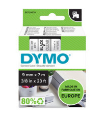 Nastro D1 standard 409100 - 9 mm x 7 mt - PL - nero/trasparente - Dymo
