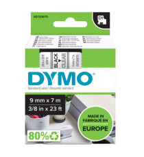 Nastro D1 standard 409100 - 9 mm x 7 mt - PL - nero/trasparente - Dymo
