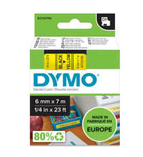 Nastro D1 standard 436180 - 6 mm x 7 mt - PL - nero/giallo - Dymo