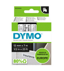 Nastro D1 standard 450130 - 12 mm x 7 mt - PL - nero/bianco - Dymo