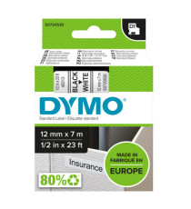Nastro D1 standard 450130 - 12 mm x 7 mt - PL - nero/bianco - Dymo