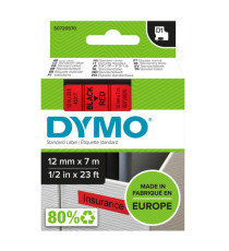 Nastro D1 standard 450170 - 12 mm x 7 mt - PL - nero/rosso - Dymo