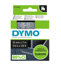 Nastro D1 standard 450200 - 12 mm x 7 mt - PL - bianco/trasparente - Dymo