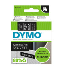 Nastro D1 standard 450210 - 12 mm x 7 mt - PL - bianco/nero - Dymo