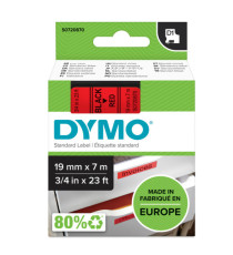 Nastro D1 standard 458070 - 19 mm x 7 mt - PL - nero/rosso - Dymo