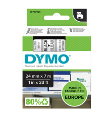 Nastro D1 standard 537100 - 24 mm x 7 mt - PL - nero/trasparente - Dymo