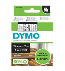 Nastro D1 standard 537130 - 24 mm x 7 mt - PL - nero/bianco - Dymo