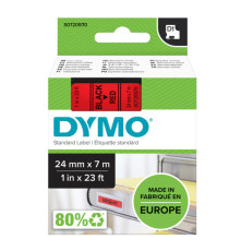 Nastro D1 standard 537170 - 24 mm x 7 mt - PL - nero/rosso - Dymo