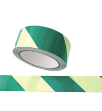 Nastro fotoluminescente adesivo - 4 cm x 10 m - giallo/strisce verdi