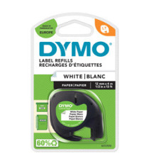 Nastro Letratag  912000 - 12 mm x 4 mt -carta -  bianco - Dymo