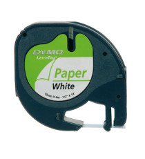 Nastro Letratag  912000 - 12 mm x 4 mt -carta -  bianco - Dymo