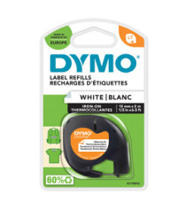 Nastro Letratag - 12 mm x 2 mt - bianco - termoadesivo - Dymo