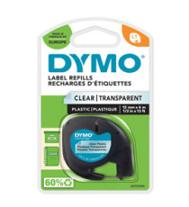 Nastro Letratag 122670 - 12 mm x 4mt - plastica - trasparente - Dymo