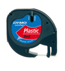 Nastro Letratag 912030 - 12 mm x 4 mt - plastica - rosso - Dymo