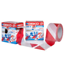 Nastro segnaletico SIGNAL - 70 mm x 200 m - bianco/rosso - Geko