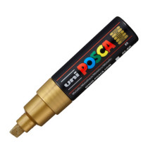Marcatore Uni Posca PC8K  - punta a scalpello 8mm - oro - Uni Mitsubishi