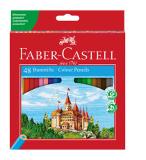 Matita colorata eco Il Castello - diametro mina 3,00 mm - colori assortiti - Faber-Castell - astuccio 48 pezzi