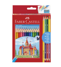 Matita colorata eco Il Castello+3 bicolor + 1 grafite - colori assortiti - Faber-Castell - astuccio 36 pezzi