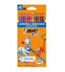 Matita colorata in resina Evolution Stripes - colori assortiti - Bic - conf. 12 pezzi