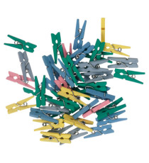 Mollettine mini - in legno - colori pastello - 25 mm  - Deco - conf. 45 pezzi