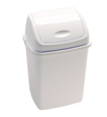 Pattumiera con coperchio basculante Rif Basic - 44x33x68 cm - 50 L - bianco - Medial