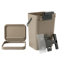 Pattumiera Gino - per rifiuti organici - 24 x 19 x 35,5 cm - 12 lt - marrone - Perfetto