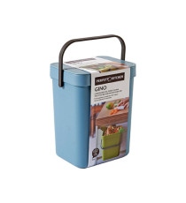 Pattumiera Gino - per rifiuti organici - 5 L - azzurro - Perfetto