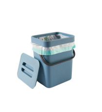 Pattumiera Gino - per rifiuti organici - 5 L - azzurro - Perfetto