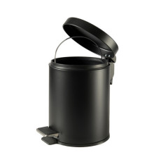 Pattumiera Premium - con pedale e vaschetta - 3 L - nero satinato - Perfetto