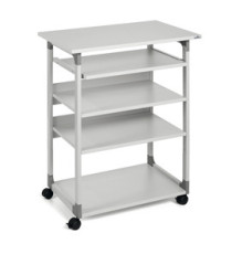 Pc Workstation System 75 VH - con ruote - 5 ripiani - 75 x 53,4 x 95/125 cm - grigio - Durable