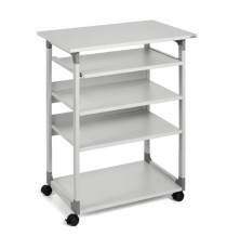 Pc Workstation System 75 VH - con ruote - 5 ripiani - 75 x 53,4 x 95/125 cm - grigio - Durable