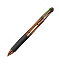 Penna a sfera 4 Multi Chrome - con astuccio - punta 1,00 mm - 4 colori  - Osama - conf. 6 pezzi