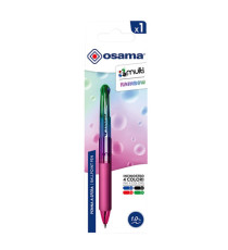 Penna a sfera 4 Multi Chrome - punta 1,00 mm - 4 colori - rainbow  - Osama