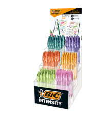 Penna a sfera a scatto Intensity Gel Quick Dry - punta 0,7mm - colori assortiti - Bic - expo 102 pezzi