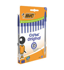 Penna a sfera Cristal - punta media 1,0mm - blu  - Bic - conf. 10 pezzi
