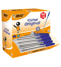 Penna a sfera Cristal - punta media 1,0mm - blu  - Bic - conf. 90+10 pezzi