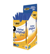 Penna a sfera Cristal - punta fine 0,8 mm - blu - Bic - conf. 50 pezzi