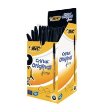 Penna a sfera Cristal - punta fine 0,8 mm - nero - Bic - conf. 50 pezzi